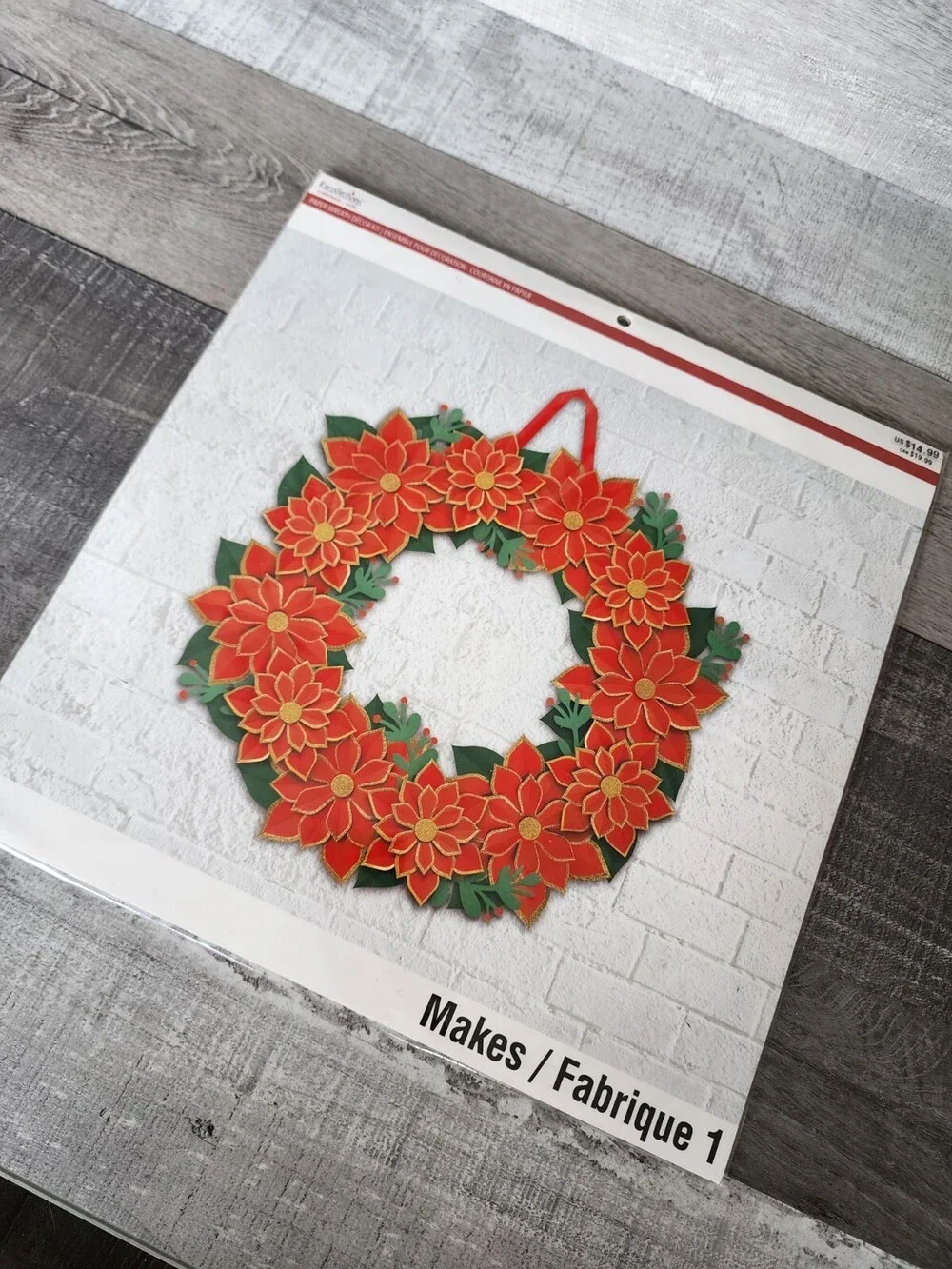 Recollections Christmas Wreath Paper Quilling Kit Sealed. 13.5 Poinsettia SEALED